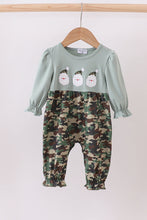 Load image into Gallery viewer, Camouflage santa claus applique ruffle romper
