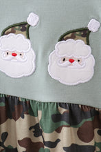 Load image into Gallery viewer, Camouflage santa claus applique ruffle romper
