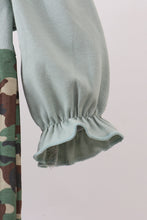 Load image into Gallery viewer, Camouflage santa claus applique ruffle romper
