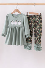 Load image into Gallery viewer, Camouflage santa claus applique ruffle pants set
