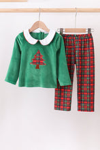 Load image into Gallery viewer, Green christmas tree applique pants set
