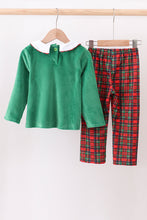 Load image into Gallery viewer, Green christmas tree applique pants set
