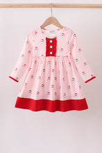 Load image into Gallery viewer, Christmas santa claus print ruffle dress
