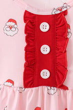 Load image into Gallery viewer, Christmas santa claus print ruffle dress

