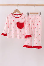 Load image into Gallery viewer, Christmas santa claus print ruffle pants set
