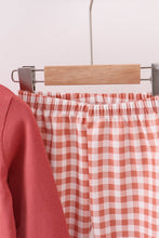 Load image into Gallery viewer, Gingham corduroy pants set
