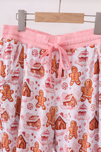 Load image into Gallery viewer, Pink gingerbread house bamboo mom pajmas pants
