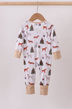 Load image into Gallery viewer, Christmas tree animal bamboo pajamas zipper romper
