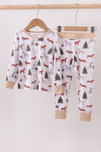 Load image into Gallery viewer, Christmas tree animal bamboo pajamas pants set
