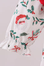 Load image into Gallery viewer, Red santa claus embroidery ruffle bloomer set
