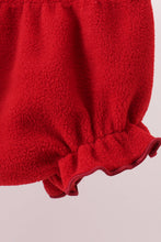 Load image into Gallery viewer, Red christmas tree embroidery fleece bloomer set
