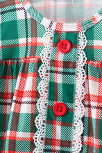 Load image into Gallery viewer, Green plaid ruffle bloomer set
