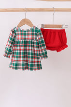 Load image into Gallery viewer, Green plaid ruffle bloomer set
