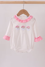 Load image into Gallery viewer, Pink santa claus embroidery ruffle bubble
