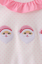 Load image into Gallery viewer, Pink santa claus embroidery ruffle bubble
