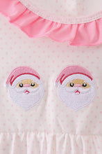 Load image into Gallery viewer, Pink santa claus embroidery ruffle dress
