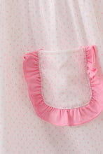 Load image into Gallery viewer, Pink santa claus embroidery ruffle dress

