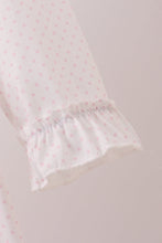 Load image into Gallery viewer, Pink santa claus embroidery ruffle dress
