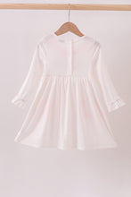 Load image into Gallery viewer, Pink santa claus embroidery ruffle dress
