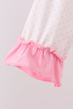 Load image into Gallery viewer, Pink santa claus embroidery ruffle pants set
