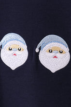 Load image into Gallery viewer, Navy santa claus embroidery top
