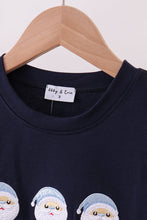 Load image into Gallery viewer, Navy santa claus embroidery top
