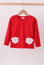 Load image into Gallery viewer, Red santa claus applique top
