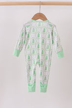 Load image into Gallery viewer, Green christmas tree bamboo zipper romper
