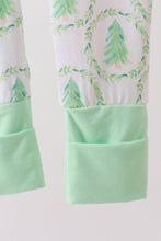 Load image into Gallery viewer, Green christmas tree bamboo zipper romper
