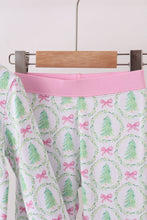 Load image into Gallery viewer, Pink christmas tree bamboo pajama set
