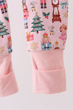 Load image into Gallery viewer, Nutcracker print bamboo ruffle zipper romper
