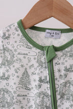 Load image into Gallery viewer, Green christmas tree print romper
