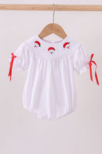 Load image into Gallery viewer, White santa claus smocked bubble
