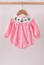 Load image into Gallery viewer, Pink christmas tree smocked bubble

