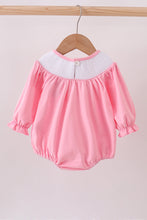 Load image into Gallery viewer, Pink christmas tree smocked bubble
