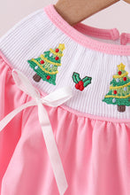 Load image into Gallery viewer, Pink christmas tree smocked bloomer set
