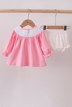 Load image into Gallery viewer, Pink christmas tree smocked bloomer set
