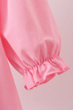 Load image into Gallery viewer, Pink christmas tree smocked ruffle pants set
