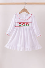 Load image into Gallery viewer, White wreath smocked ruffle dress
