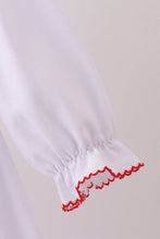 Load image into Gallery viewer, White wreath smocked ruffle dress
