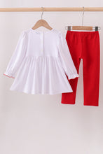 Load image into Gallery viewer, White wreath smocked ruffle pants set
