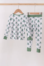 Load image into Gallery viewer, Green christmas tree bamboo pajama set
