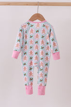 Load image into Gallery viewer, Pink christmas tree bamboo ruffle romper
