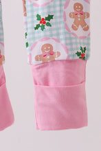 Load image into Gallery viewer, Pink christmas tree bamboo ruffle romper
