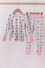 Load image into Gallery viewer, Pink christmas tree bamboo pajama set
