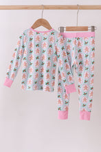 Load image into Gallery viewer, Pink christmas tree bamboo pajama set
