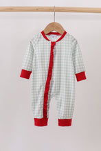 Load image into Gallery viewer, Sage ruffle gingham romper
