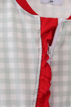 Load image into Gallery viewer, Sage ruffle gingham romper
