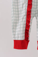 Load image into Gallery viewer, Sage ruffle gingham romper
