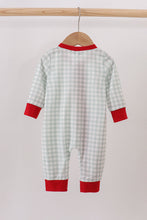 Load image into Gallery viewer, Sage ruffle gingham romper
